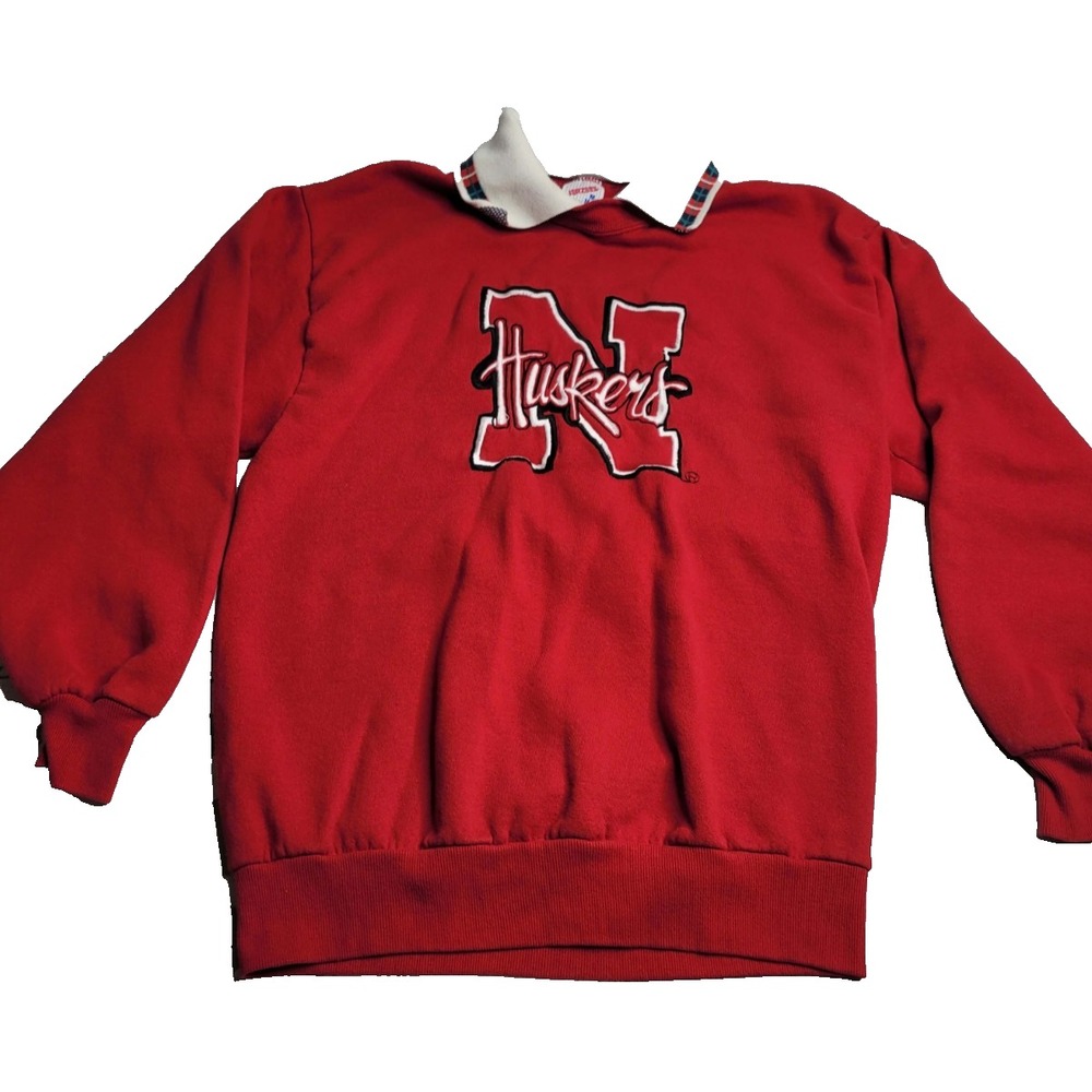 Vintage Nebraska Huskers Women's Sweatshirt Jerzees Medium‎